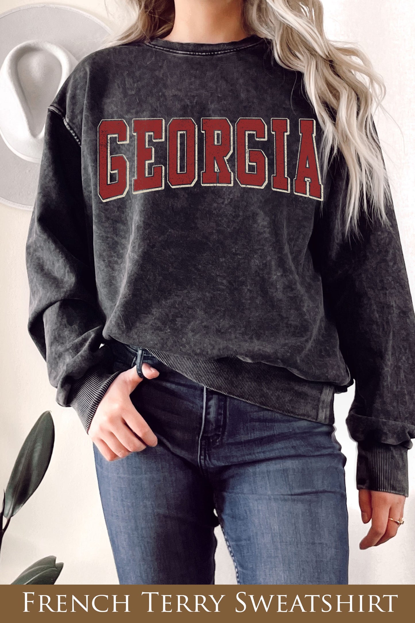 Black French Terry Georgia Sweatshirt