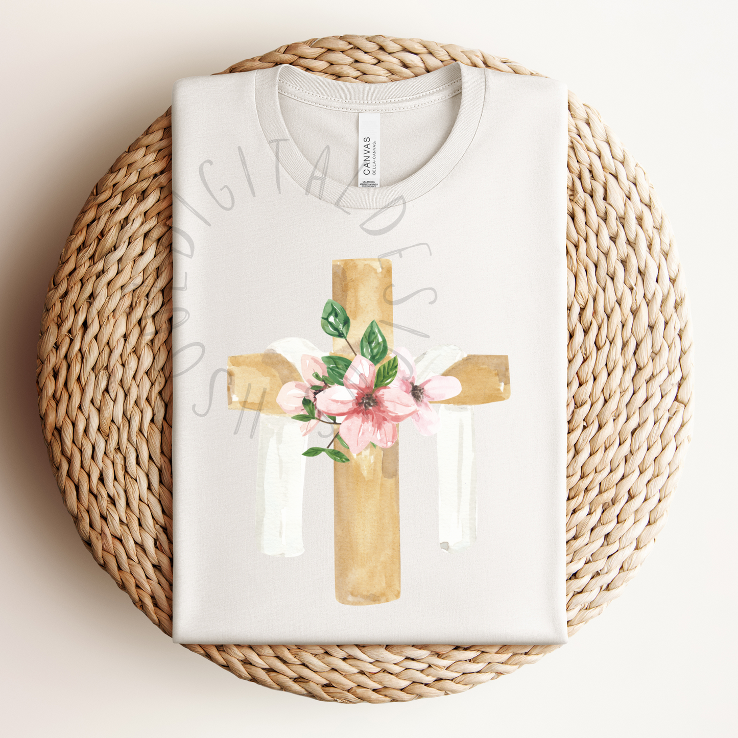 Cross Floral White Cloth DIGITAL DOWNLOAD