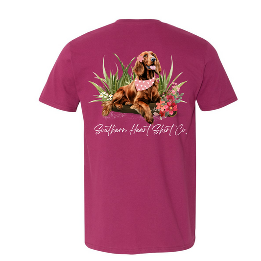 Setter with Flowers- Southern Heart Shirt Co- Made to order