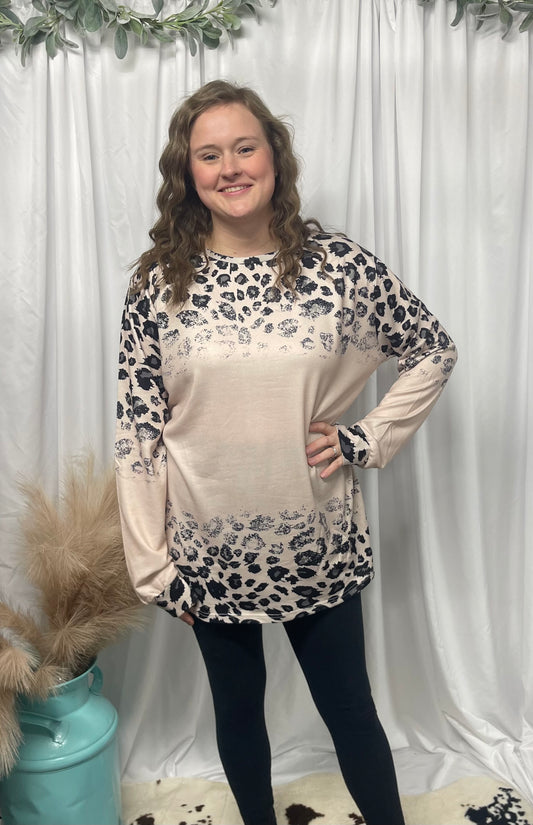 Ombre cheetah tunic the heart and soul boutique