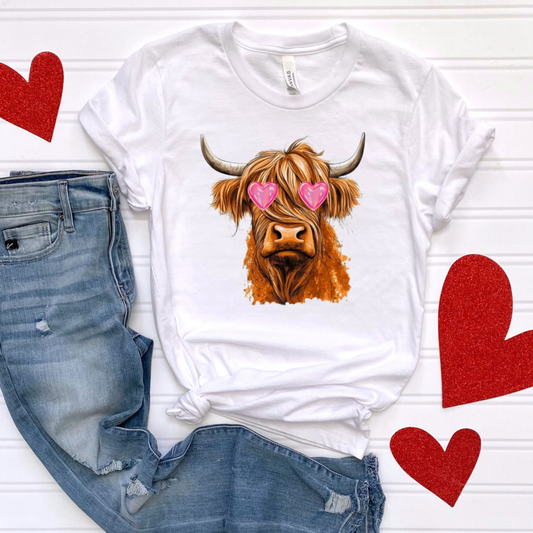Highland Cow Valentines Day Shirt- Made to Order