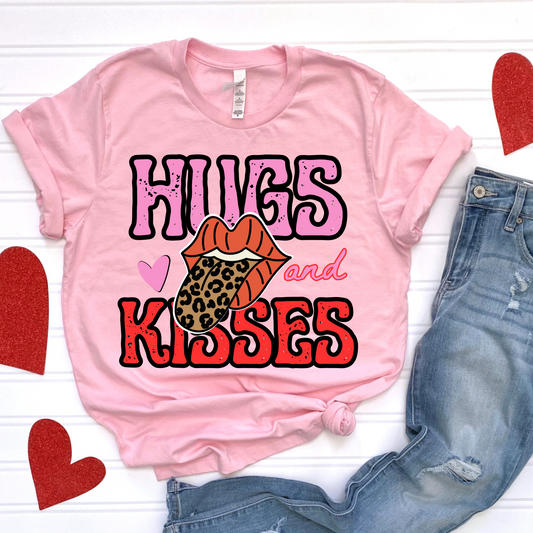 Hugs and Kisses Retro Valentines Day Shirt- Made to Order
