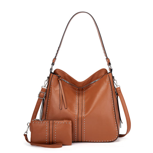 Large Leather Handbag with bonus pouch